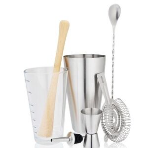 True 7 Piece Bar Tool Set, Stainless Steel Barware Gift Set NWT